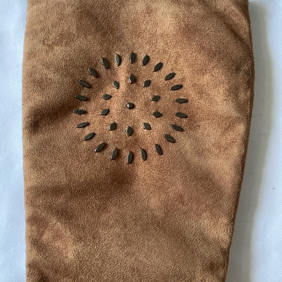 Fashionable Bakers Knee High Boots Brown Suede Wood Wedge Heels 8.5 B - Picture 11 of 12